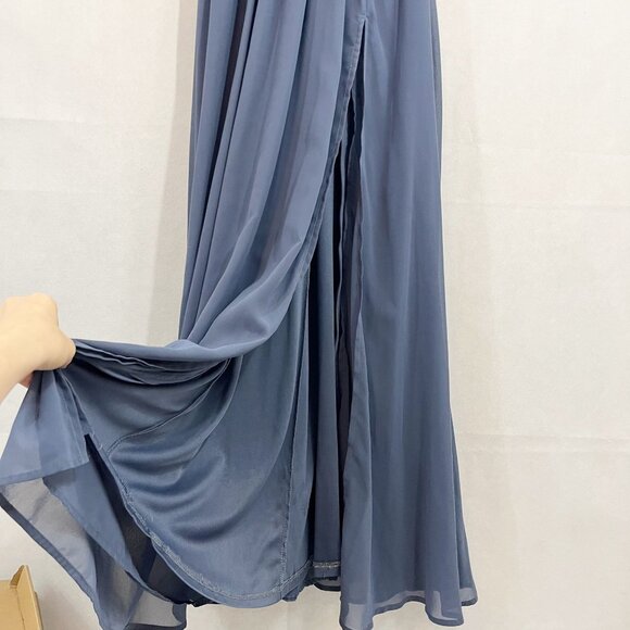 Lulus Heavenly Hues Chiffon Formal Maxi Dress Gown V-neck Empire Waist - Size XS - Picture 5 of 12